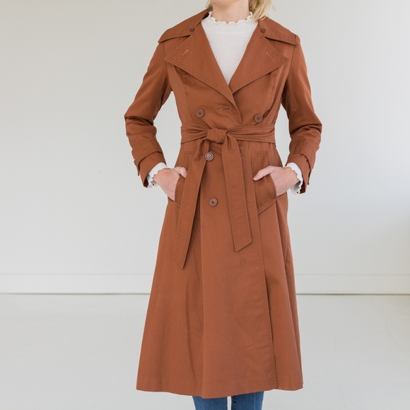 Vintage Jackets & Blazers - VINTAGE ~ Wide Lapel A-Line 70s Trench Coat
